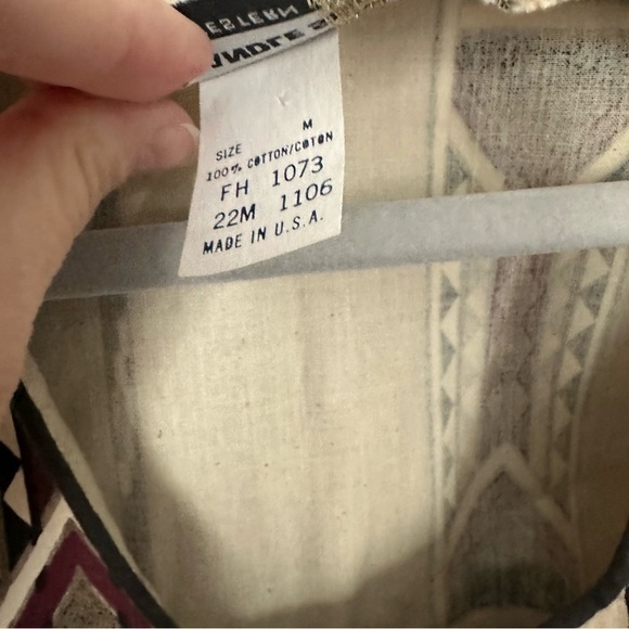 Panhandle Slim Shirt Vintage Western Aztec Brown & Tan Button Up Cotton Size XL - Picture 7 of 11